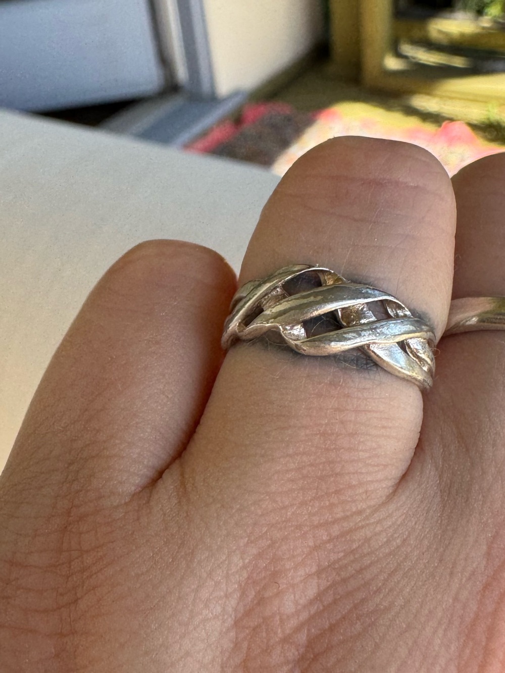 Sterling Silver Open Weave Ring Size 6 - Picture 8 of 9